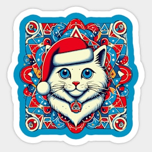 Cat with hat, Christmas Sticker